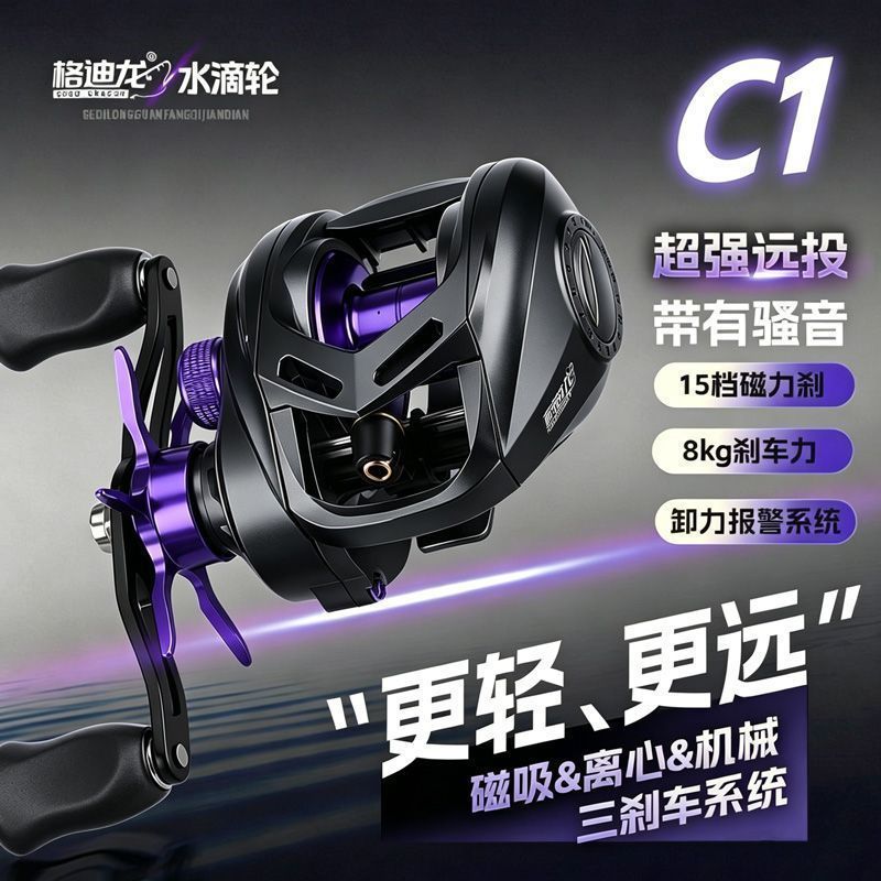 Ice Fishing Line - C1 ベイトキャスティングリール 3ブレーキシステム バックラッシュ防止 遠投可能 軽量