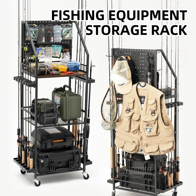 Fishing Line Spool - 本物の釣り竿とリール/ガンラック用棚、車や家庭用の釣り道具収納オーガナイザー