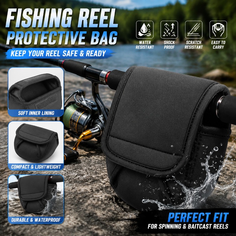 Fishing Line Box - 釣りリール保護カバーバッグ スピニングリールケース ポーチホルダー 500-8000サイズリール用 アウトドア釣り用具収納アクセサリー