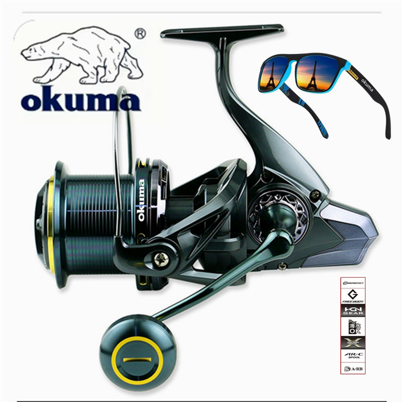 Abu Garcia Reel Max - OKUMA釣り用リール 9000-14000 メタル製遠投用リール ガイドロッド構造 釣り用ホイール 4.7:1