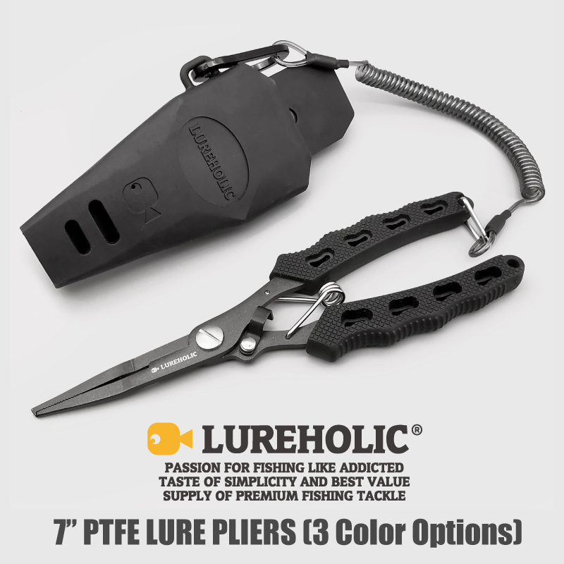 Fishing Line Cutter - LureHoldic-コーティングされた釣り糸,フック,切断,編組線,柔らかいゴム製シースとストラップ,7インチ,18cm, 72g