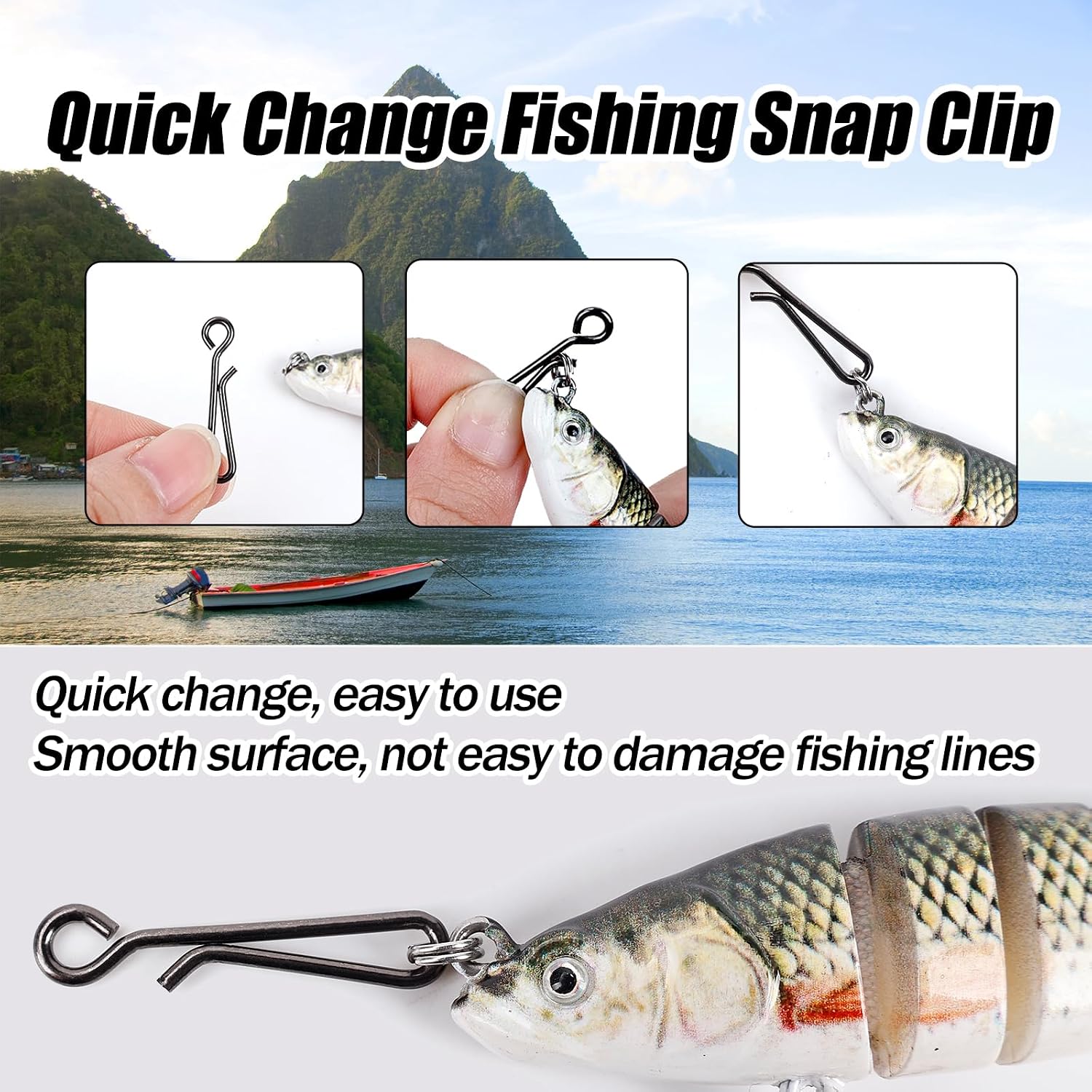 100個入り ステンレス製 釣り用スナップクリップ スピード - Freshwater Line のレビューと価格