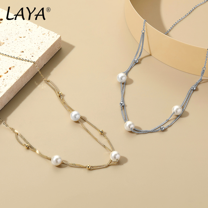 女性のためのビーズのミニマリストジュエリー,ラインネックレス - Freshwater Line のレビューと価格