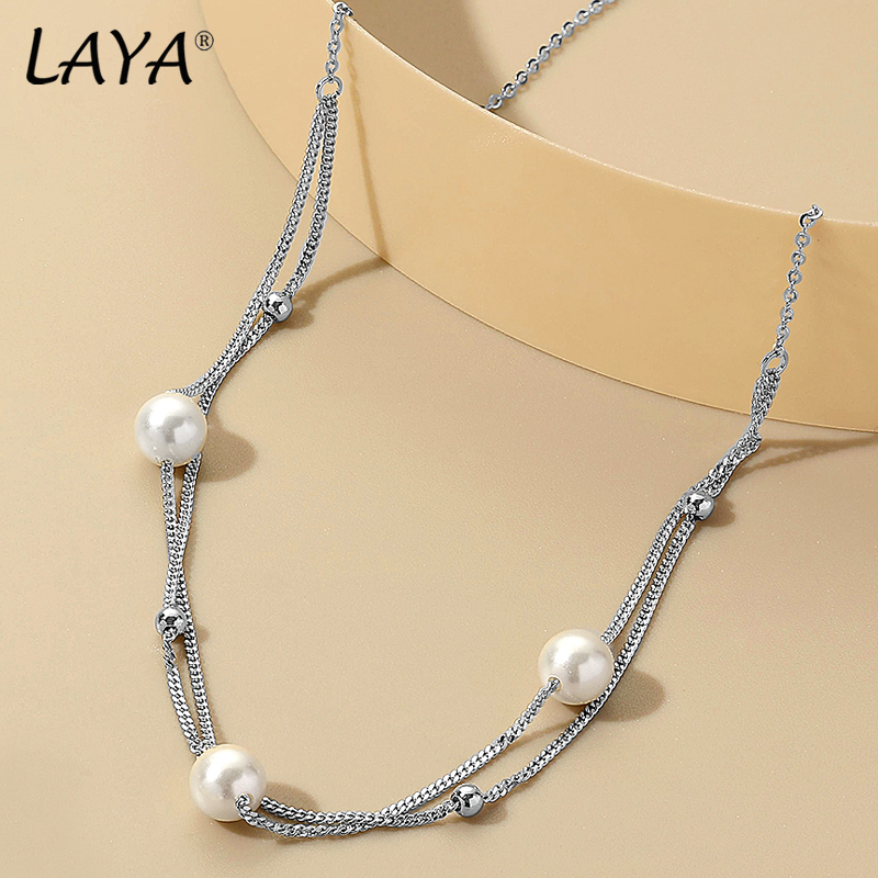 女性のためのビーズのミニマリストジュエリー,ラインネックレス - Freshwater Line のレビューと価格